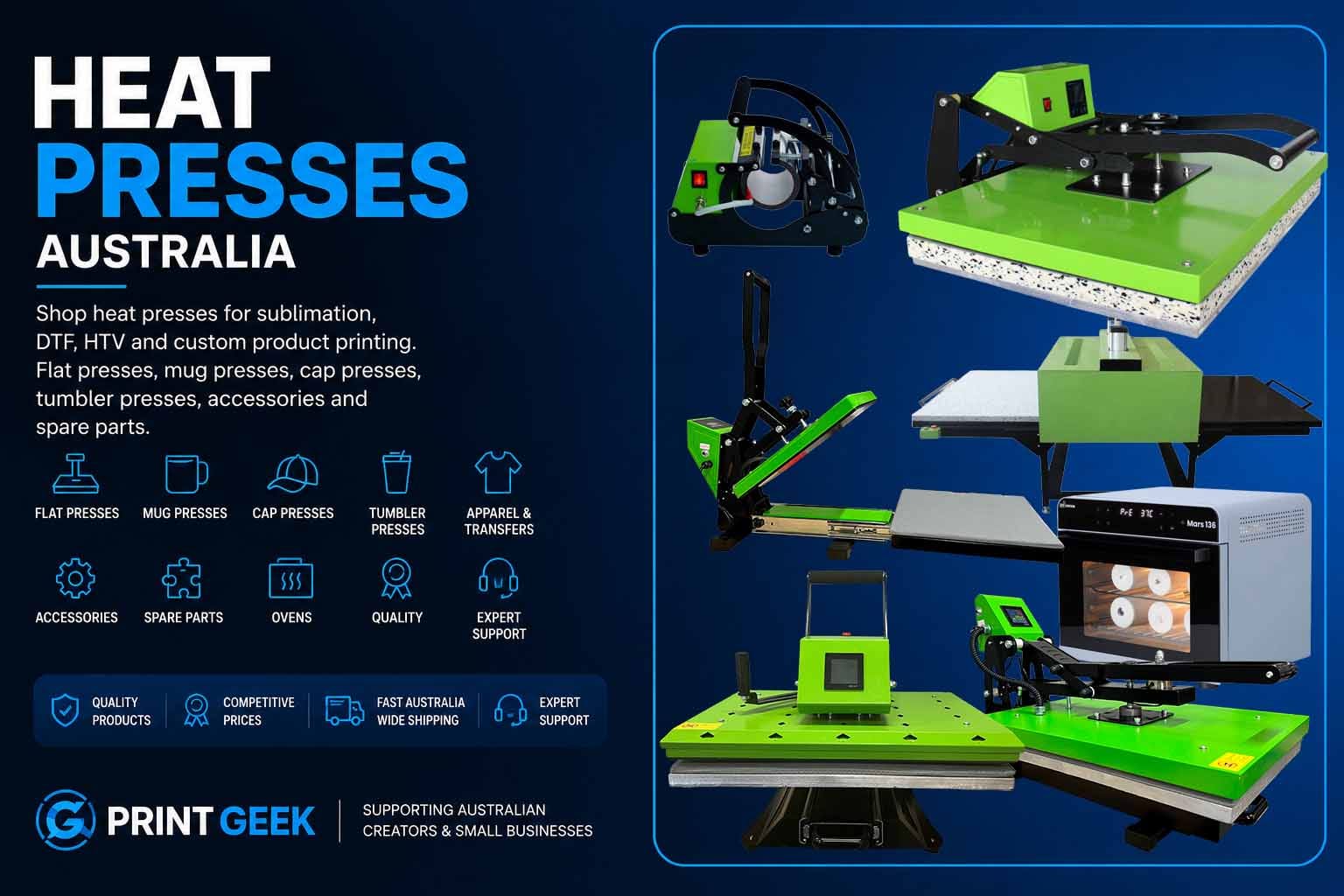 Heat presses category for sublimation DTF and HTV at Print Geek