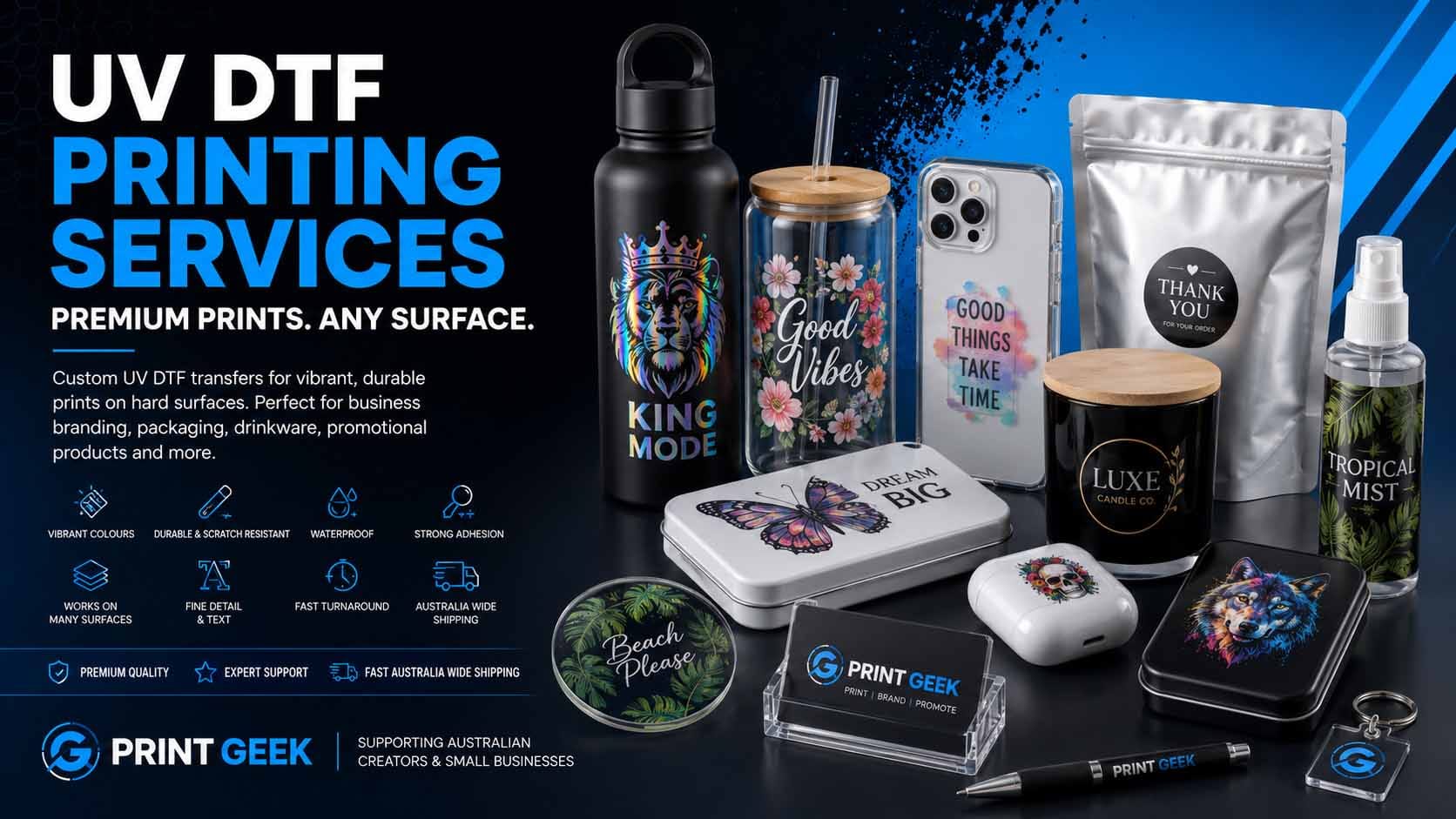 UV DTF printing services category at Print Geek